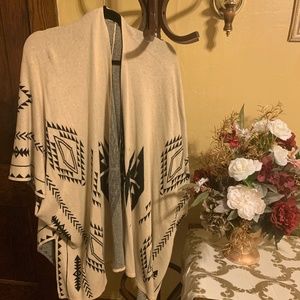 Tribal Print cover up Tan One Size